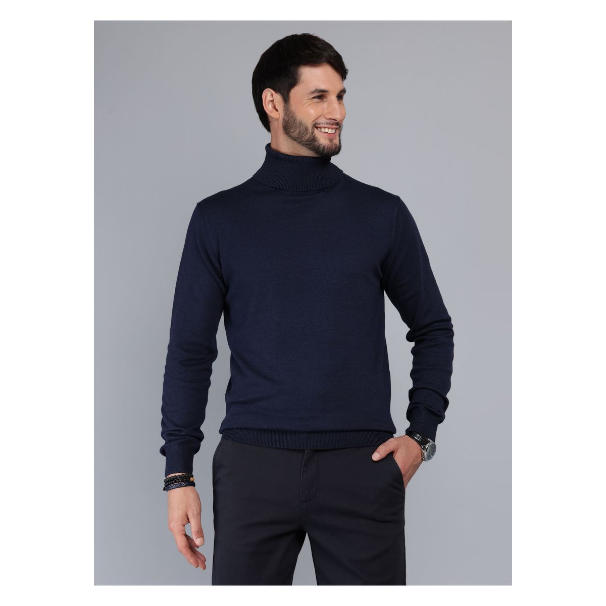 ARROW - Sweater Cuello Alto Regular Fit Azul Marino Arrow ARROW