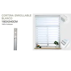 GENERICO - Cortina Roller Duo Lisa 180 x 240 color blanco
