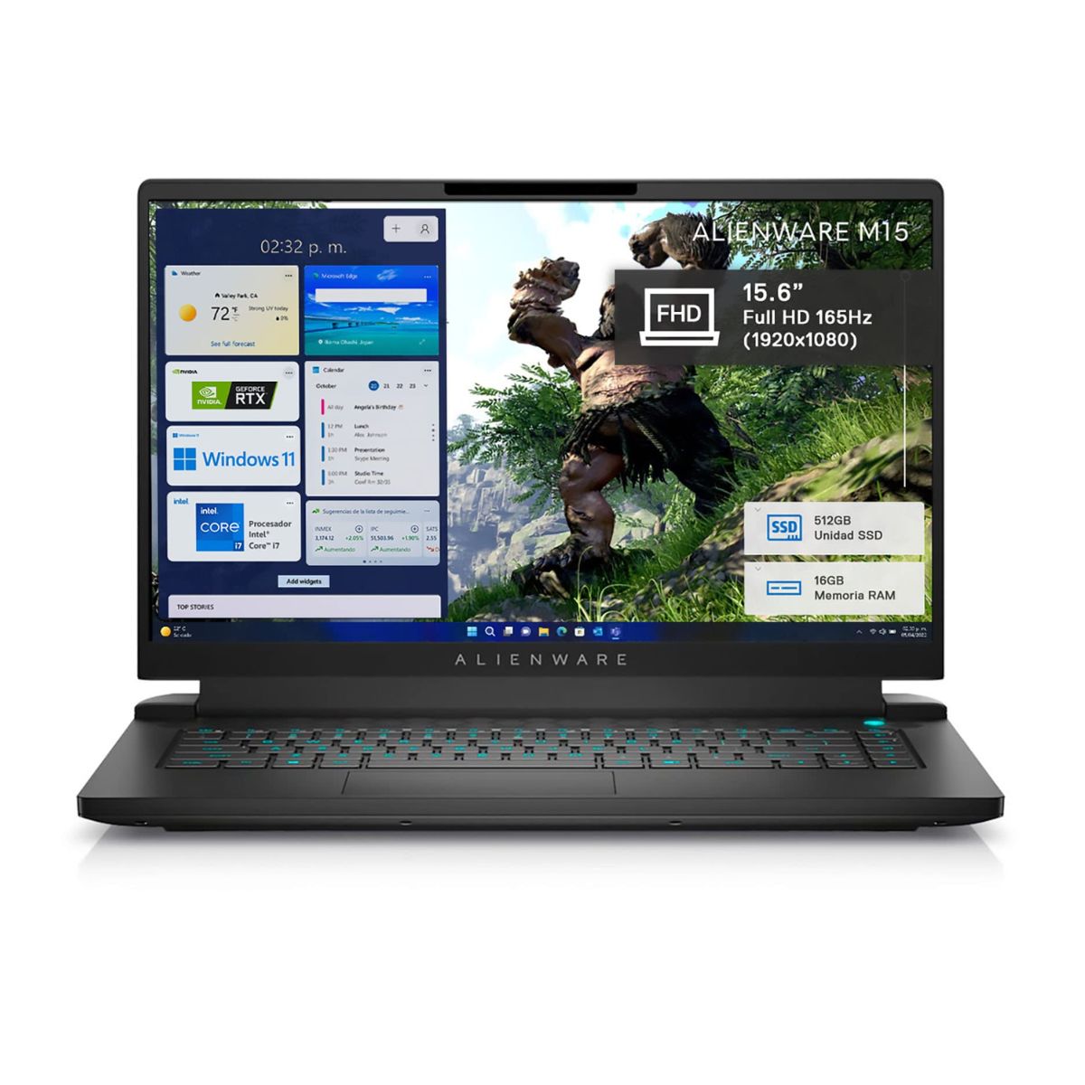 DELL - NOTEBOOK ALIENWARE M15 INTEL CORE I7-12700H 16GB RAM 512GB SSD NVIDIA RTX 3060 6GB 15.6” REACONDICIO