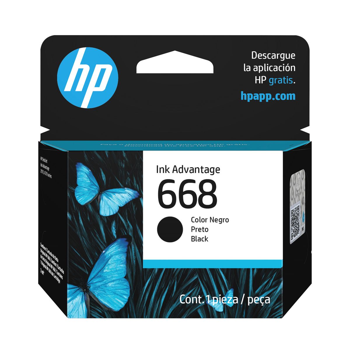 HP - HP 668 Black Original Ink Advantage Cartridge