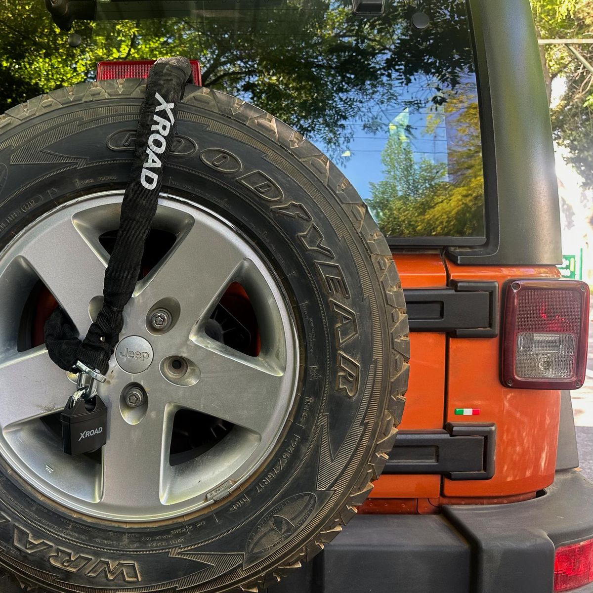 XROAD - Cadena + Candado para Rueda de Repuesto Antirrobo XRoad