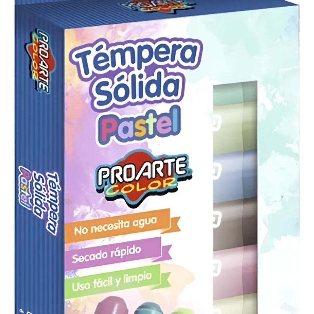 PROARTE - TEMPERAS  SOLIDAS 6 COLORES PASTEL PROARTE
