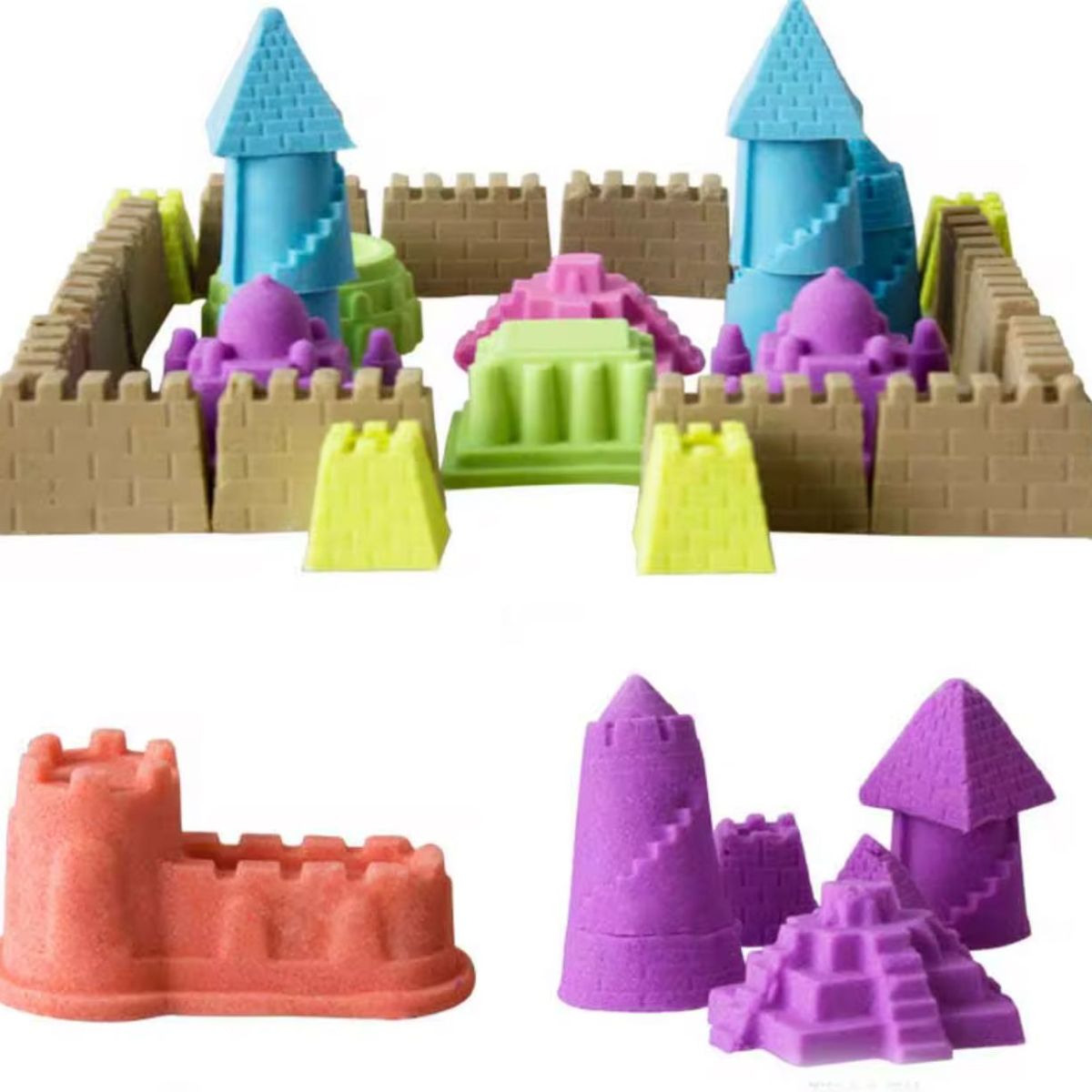 GENERICO - Arena Kinética 500g Con Moldes Juego Sensorial Niños