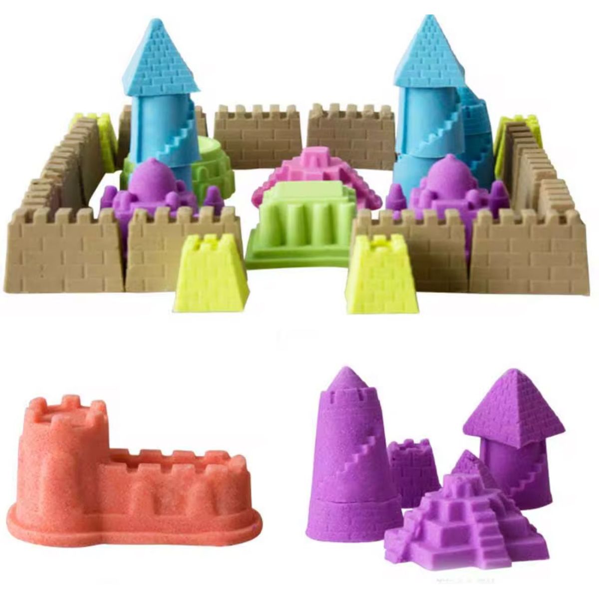 GENERICO - Arena Kinética 500g Con Moldes Juego Sensorial Niños