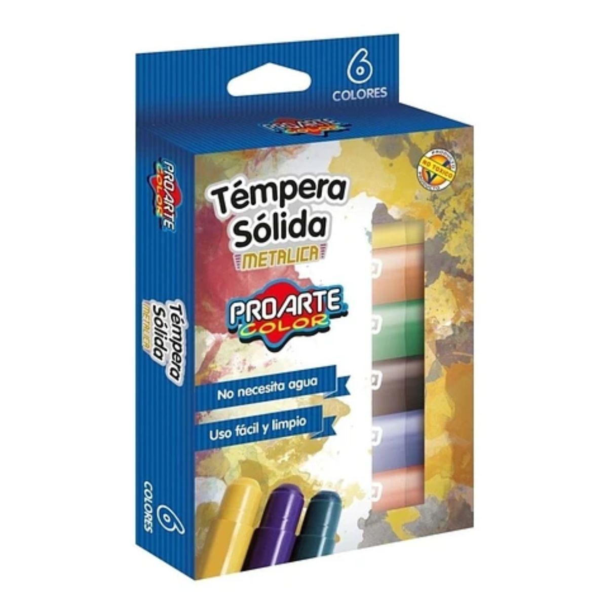 PROARTE - TEMPERAS  SOLIDAS 6 COLORES METALICA PROARTE