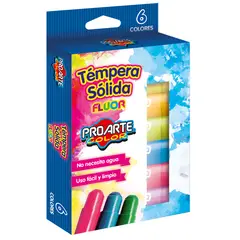 PROARTE - TEMPERAS SOLIDAS 6 COLORES FLUOR