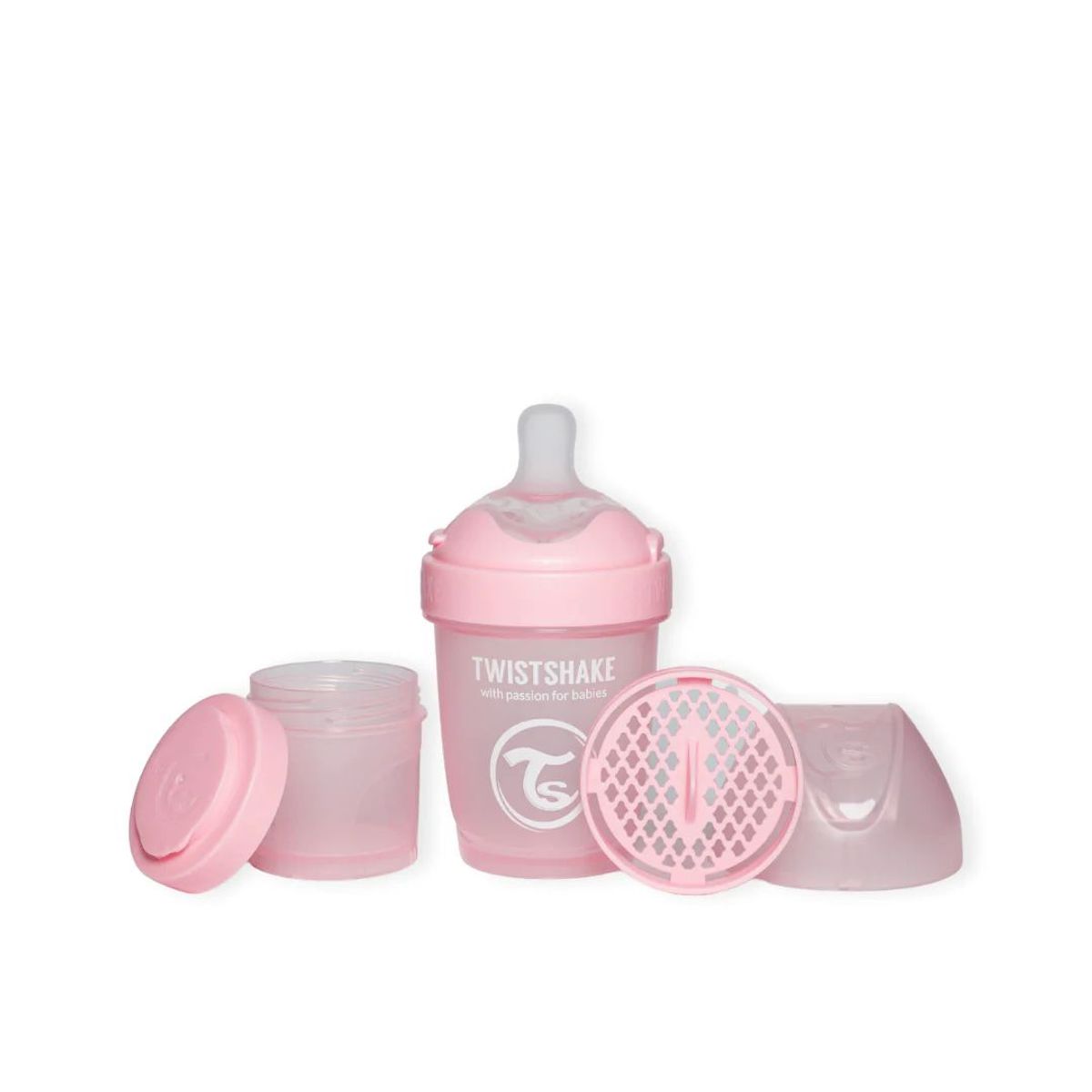 TWISTSHAKE - Mamadera Anticólico Twistshake Double Pro 180ml Rosa