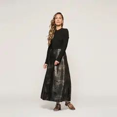 LUDOVICA - Vestido Midi Gabriela Efecto Serpiente Con Falda Evasé