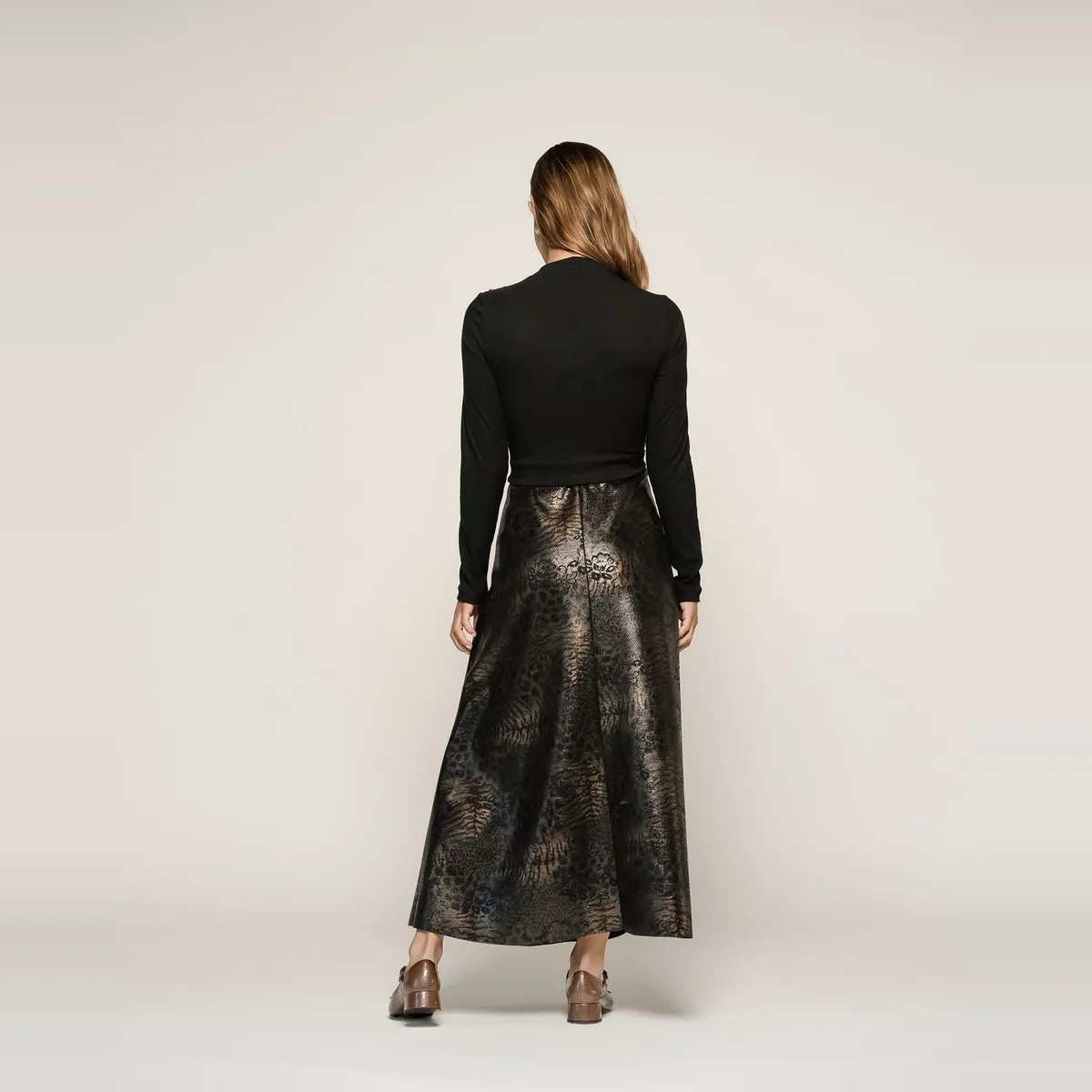 LUDOVICA - Vestido Midi Gabriela Efecto Serpiente Con Falda Evasé Ludovica