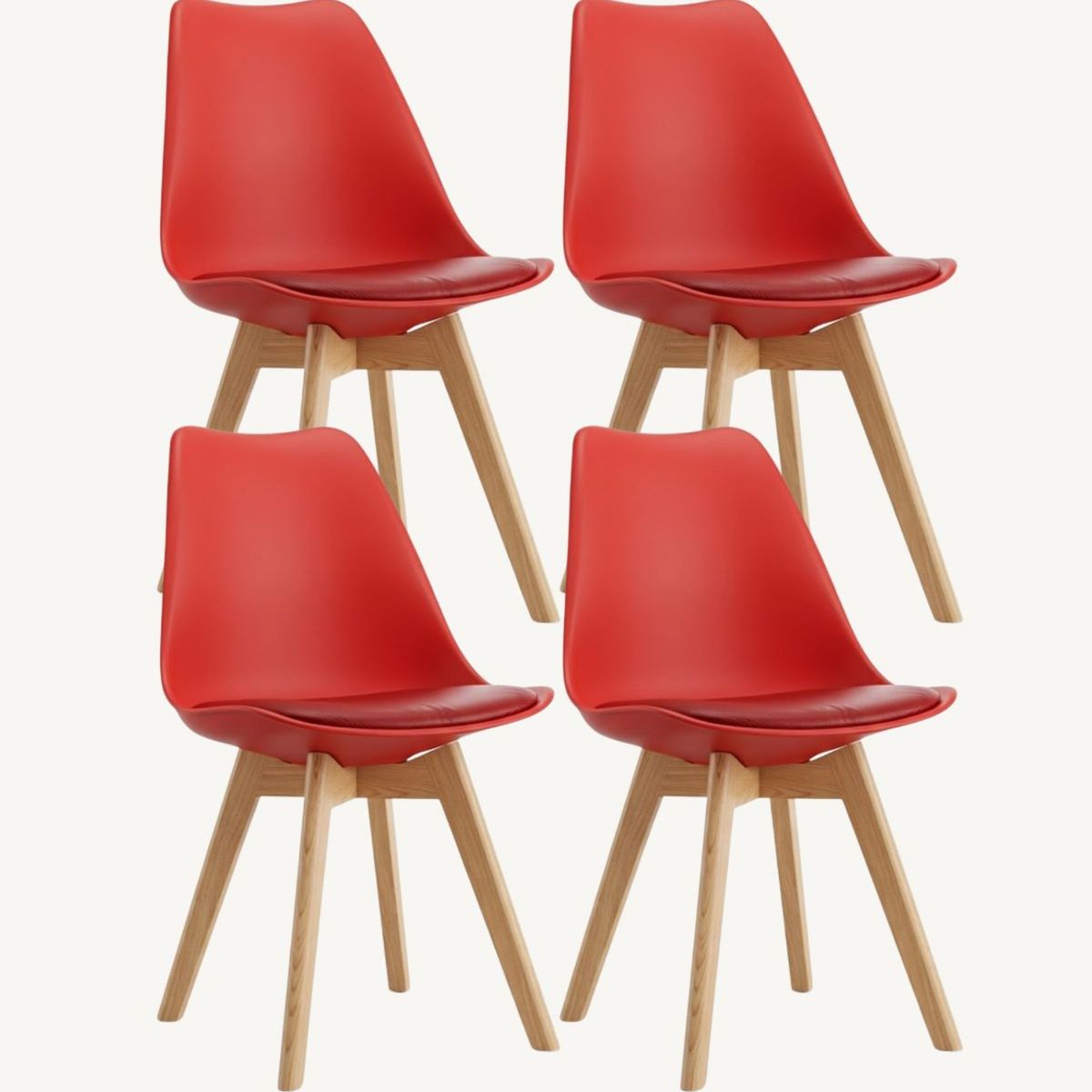 HABITA2 CHILE - Pack de 4 sillas de comedor acolchada Tulip