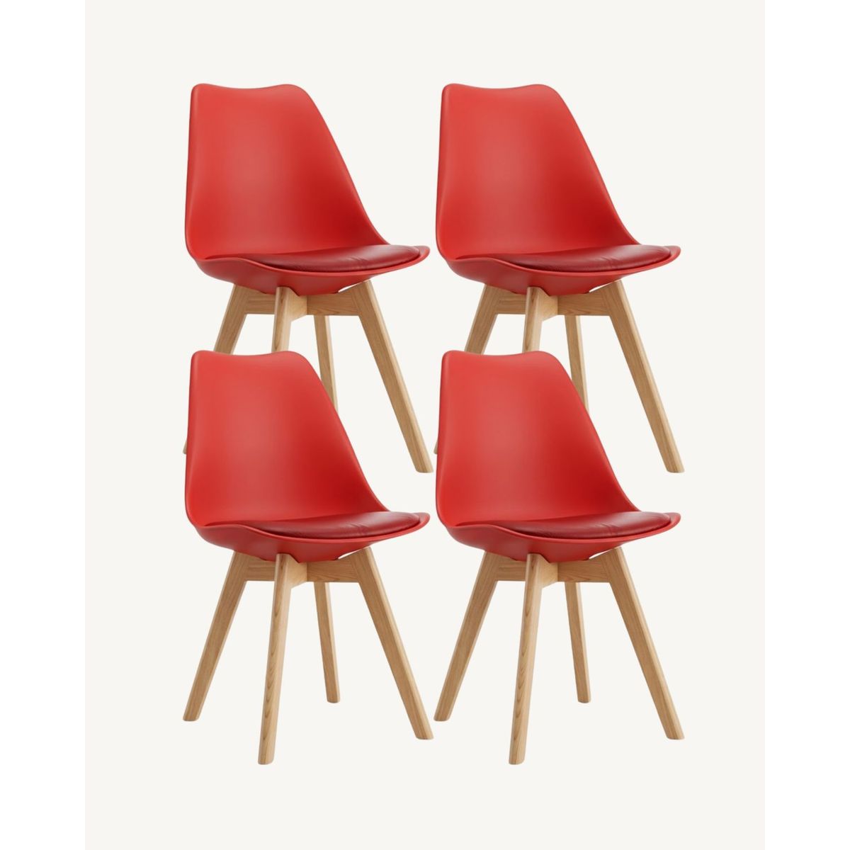HABITA2 CHILE - Pack de 4 sillas de comedor acolchada Tulip