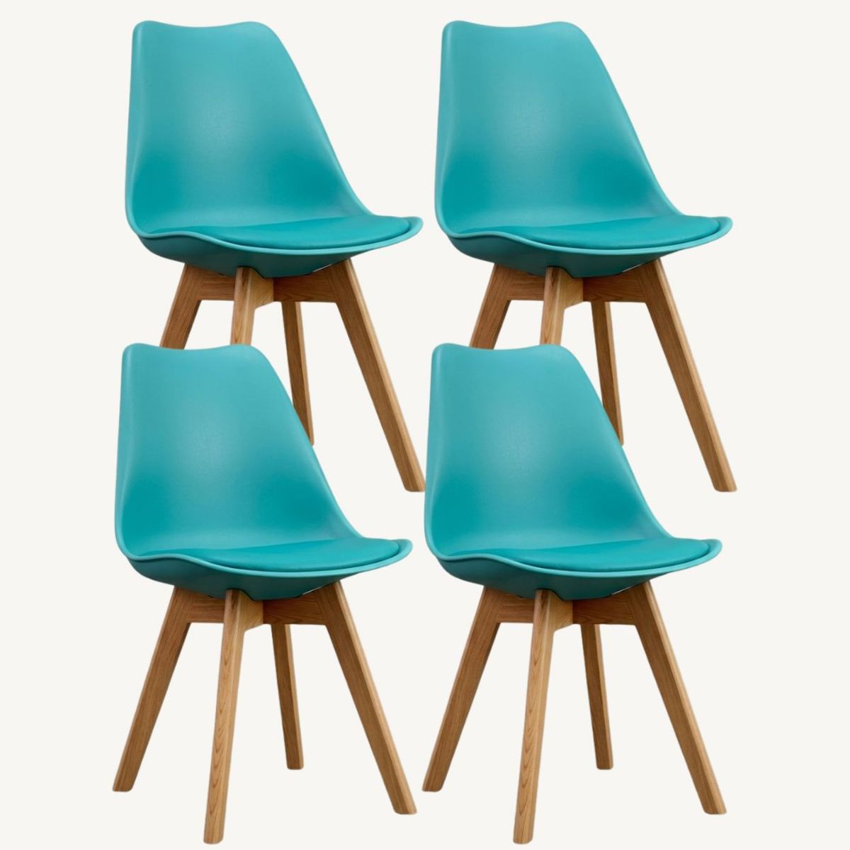 HABITA2 CHILE - Pack de 4 sillas de comedor acolchada Tulip
