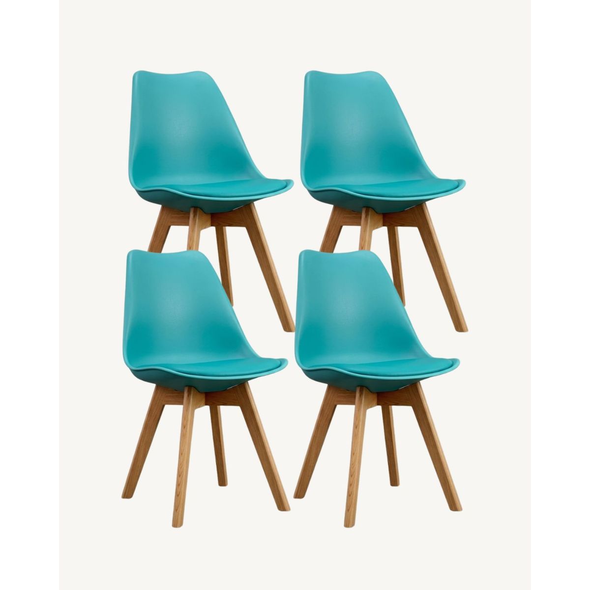 HABITA2 CHILE - Pack de 4 sillas de comedor acolchada Tulip