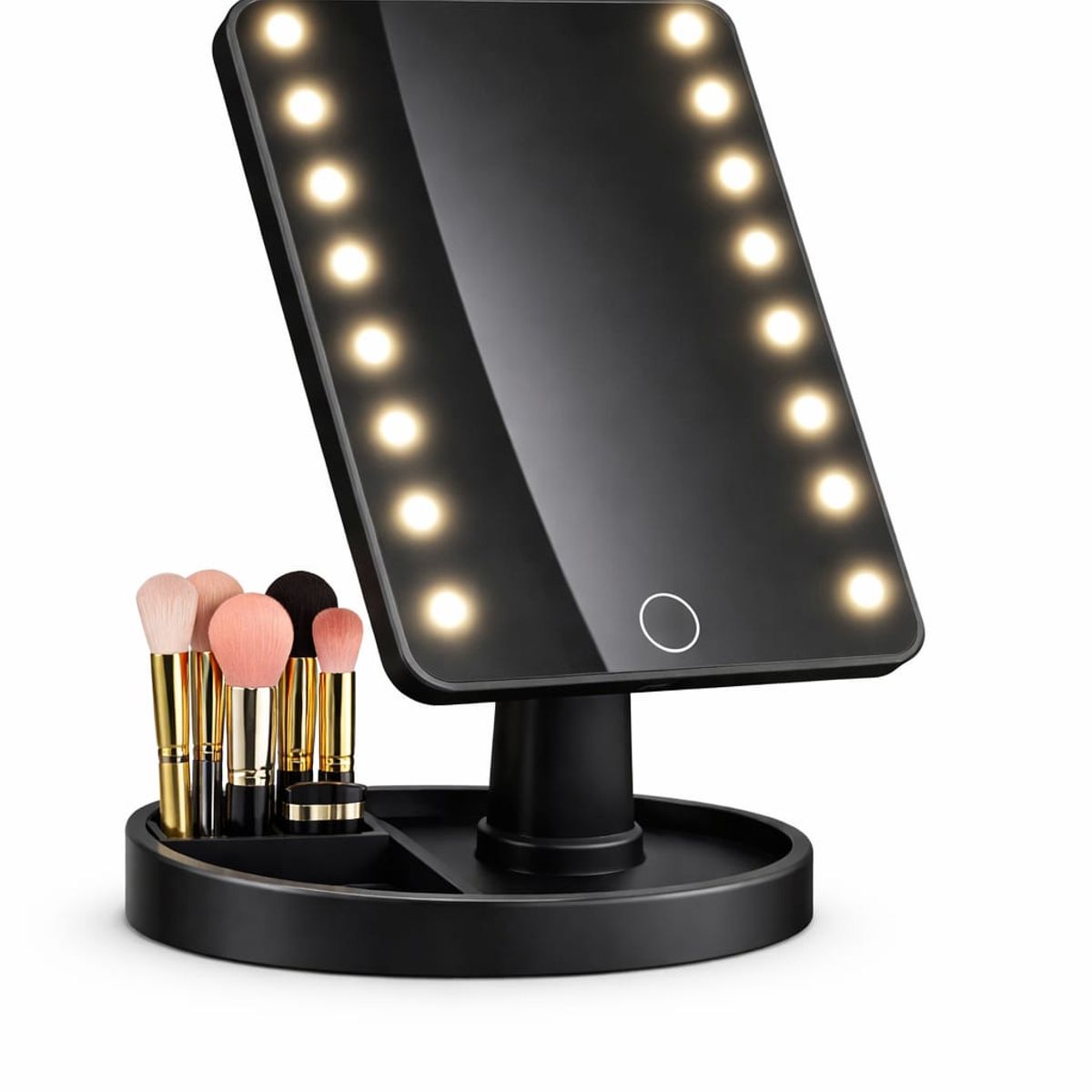 GENERICO - Espejo Led Maquillaje Grande con Lus Ajustable 360° Base Giratoria