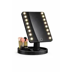 GENERICO - Espejo Led Maquillaje Grande con Lus Ajustable 360° Base Giratoria
