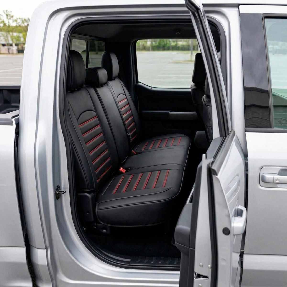 XROAD - Fundas Cubreasientos Ecocuero Negro Universal XRoad