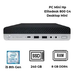 HP - Elitedesk 800 G4 Desktop Mini i5 8th Gen Ram 8GB - SSD 240 GB