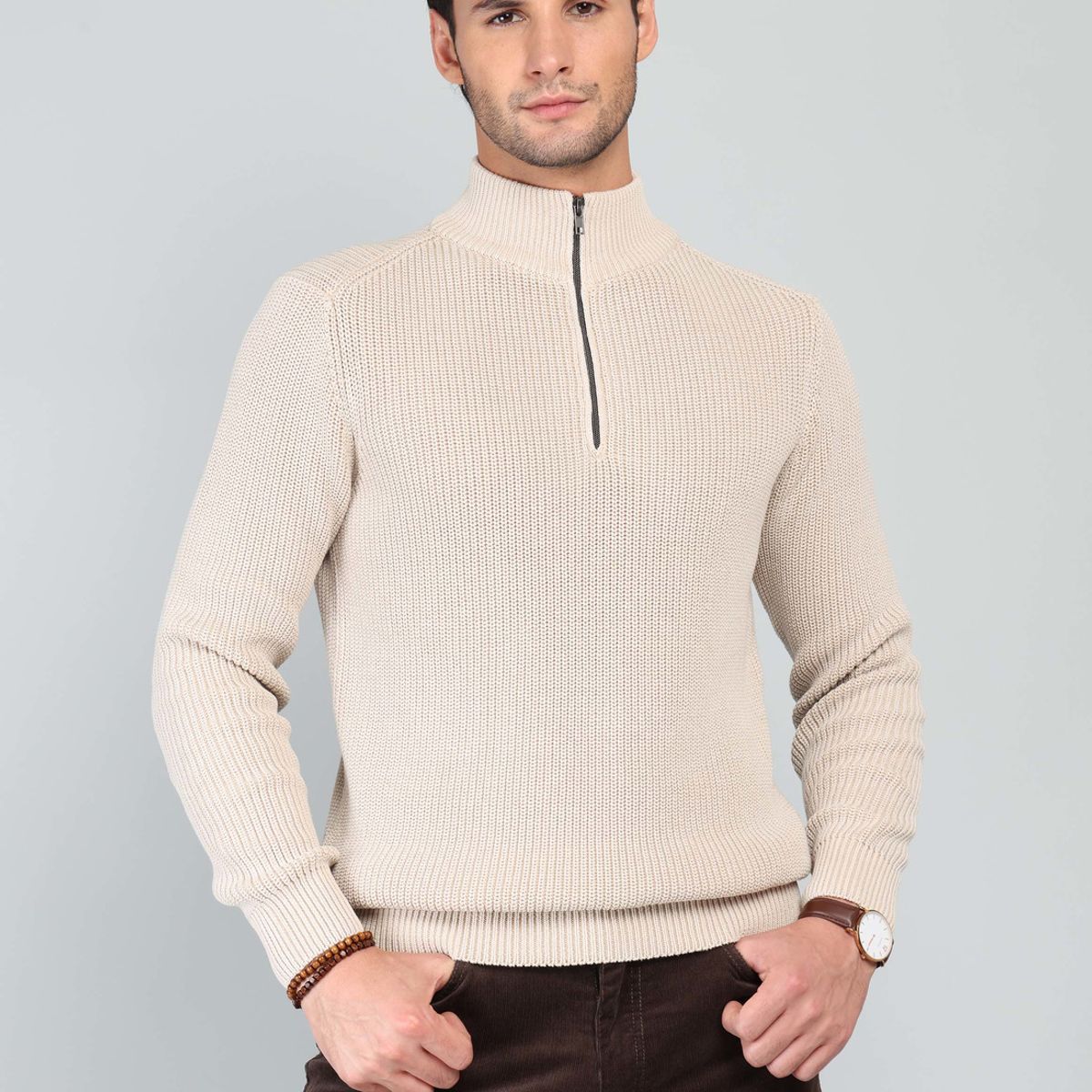 ARROW - Sweater Stone Wash Regular Fit Beige Arrow ARROW