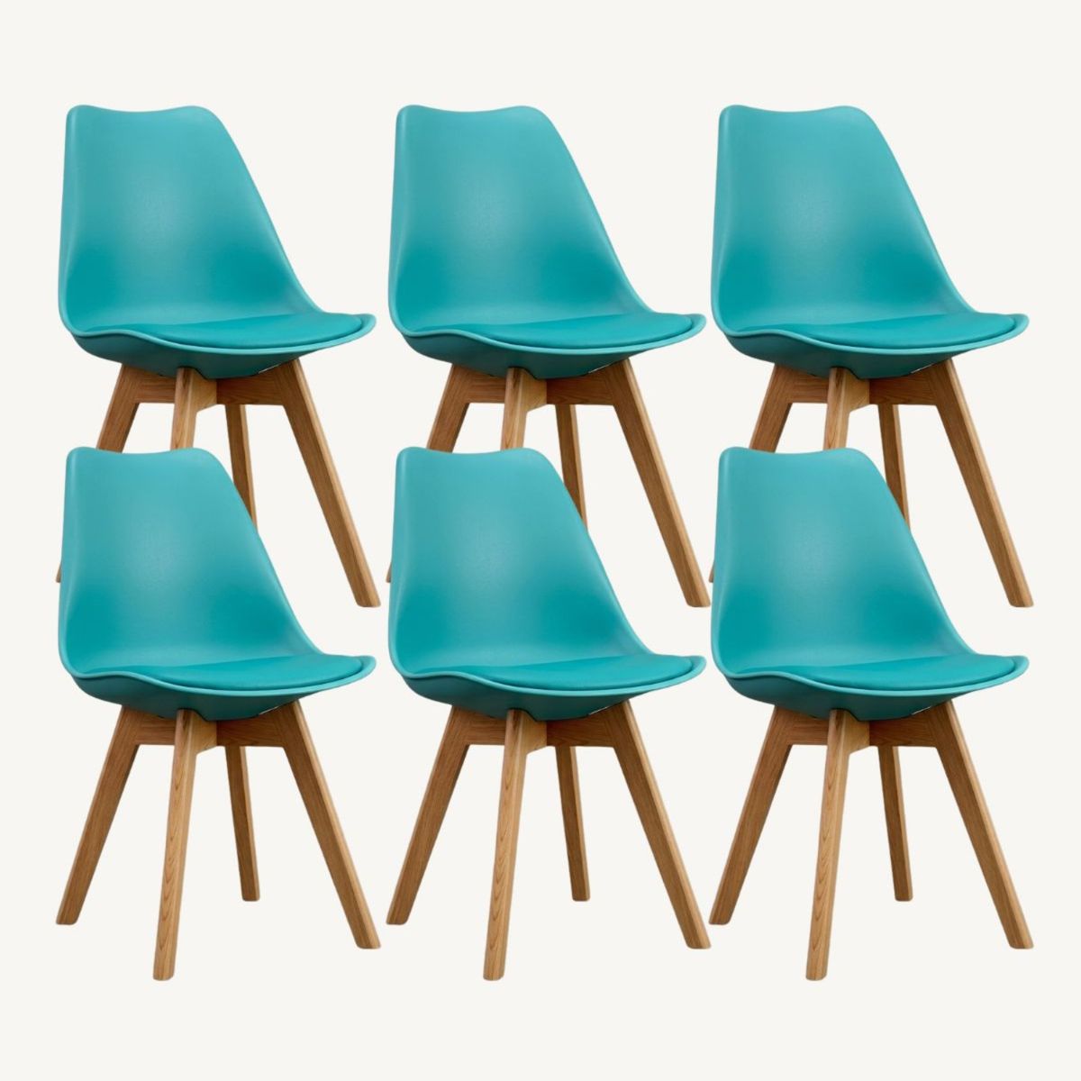HABITA2 CHILE - Pack de 6 sillas de comedor acolchada Tulip
