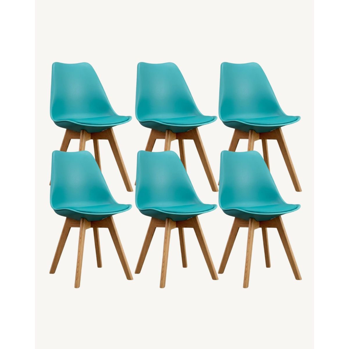 HABITA2 CHILE - Pack de 6 sillas de comedor acolchada Tulip