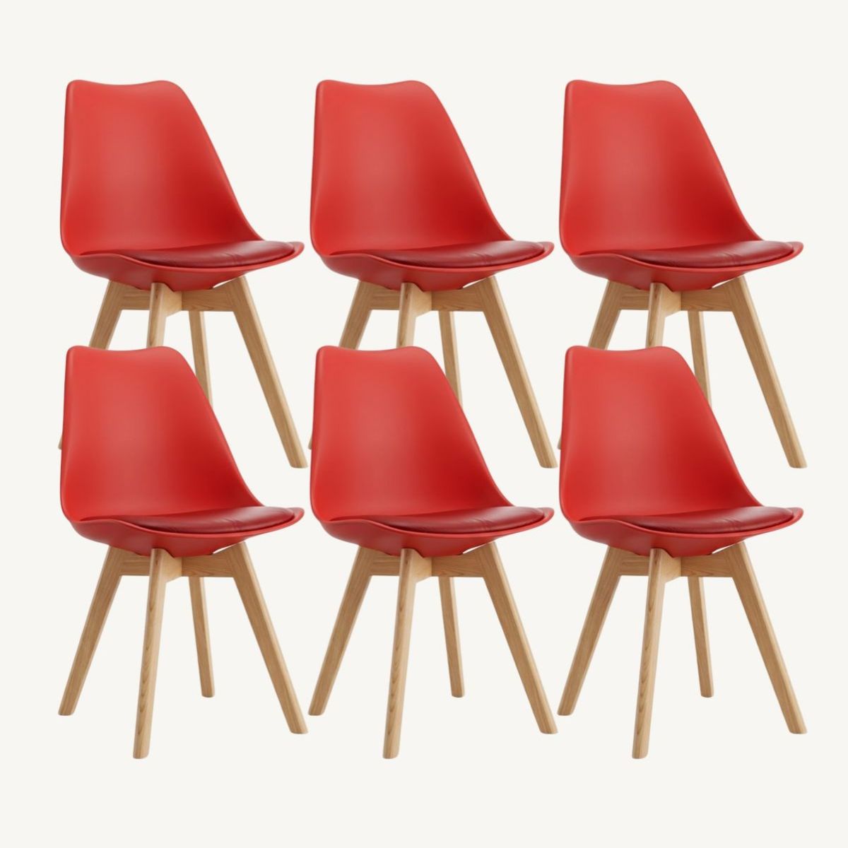 HABITA2 CHILE - Pack de 6 sillas de comedor acolchada Tulip