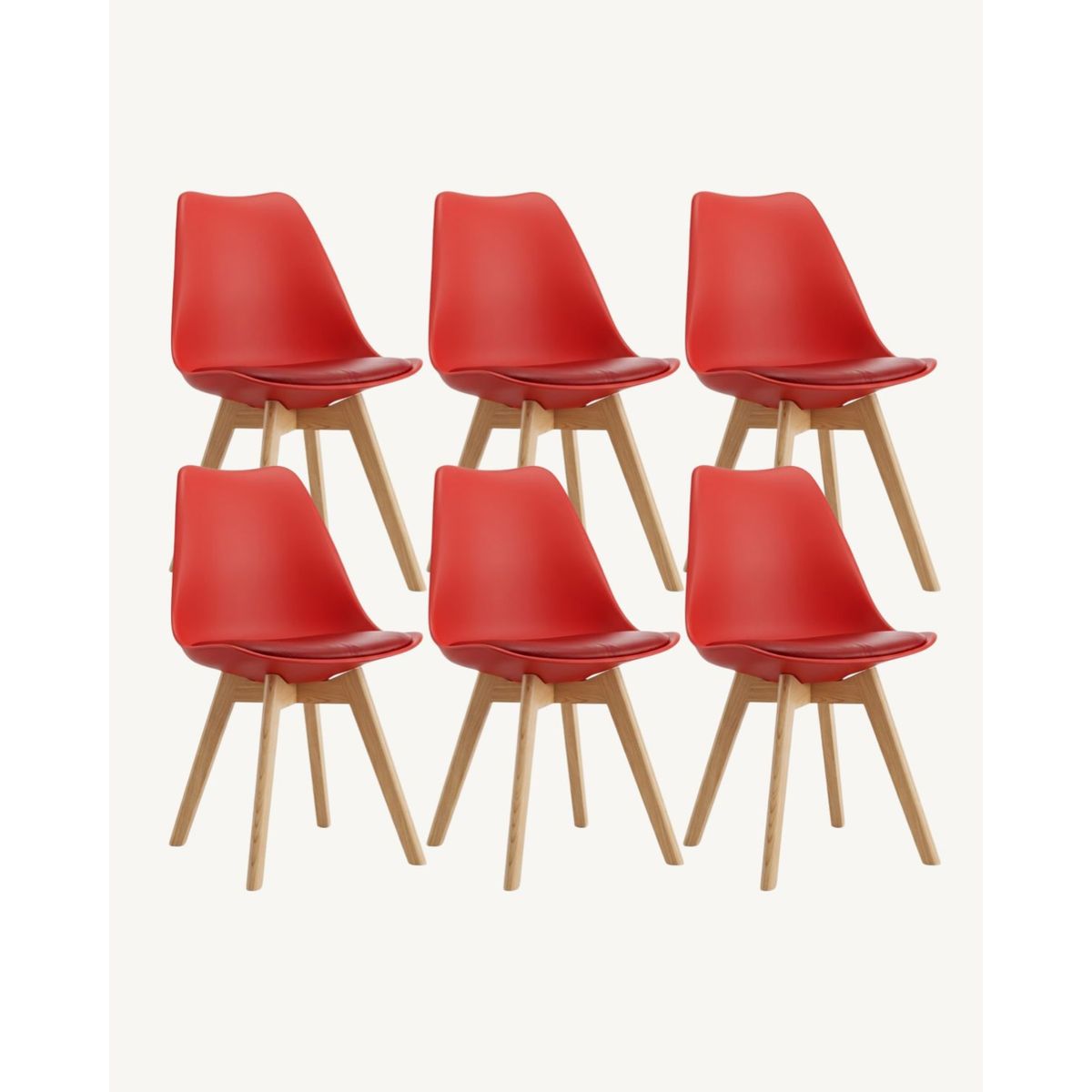 HABITA2 CHILE - Pack de 6 sillas de comedor acolchada Tulip