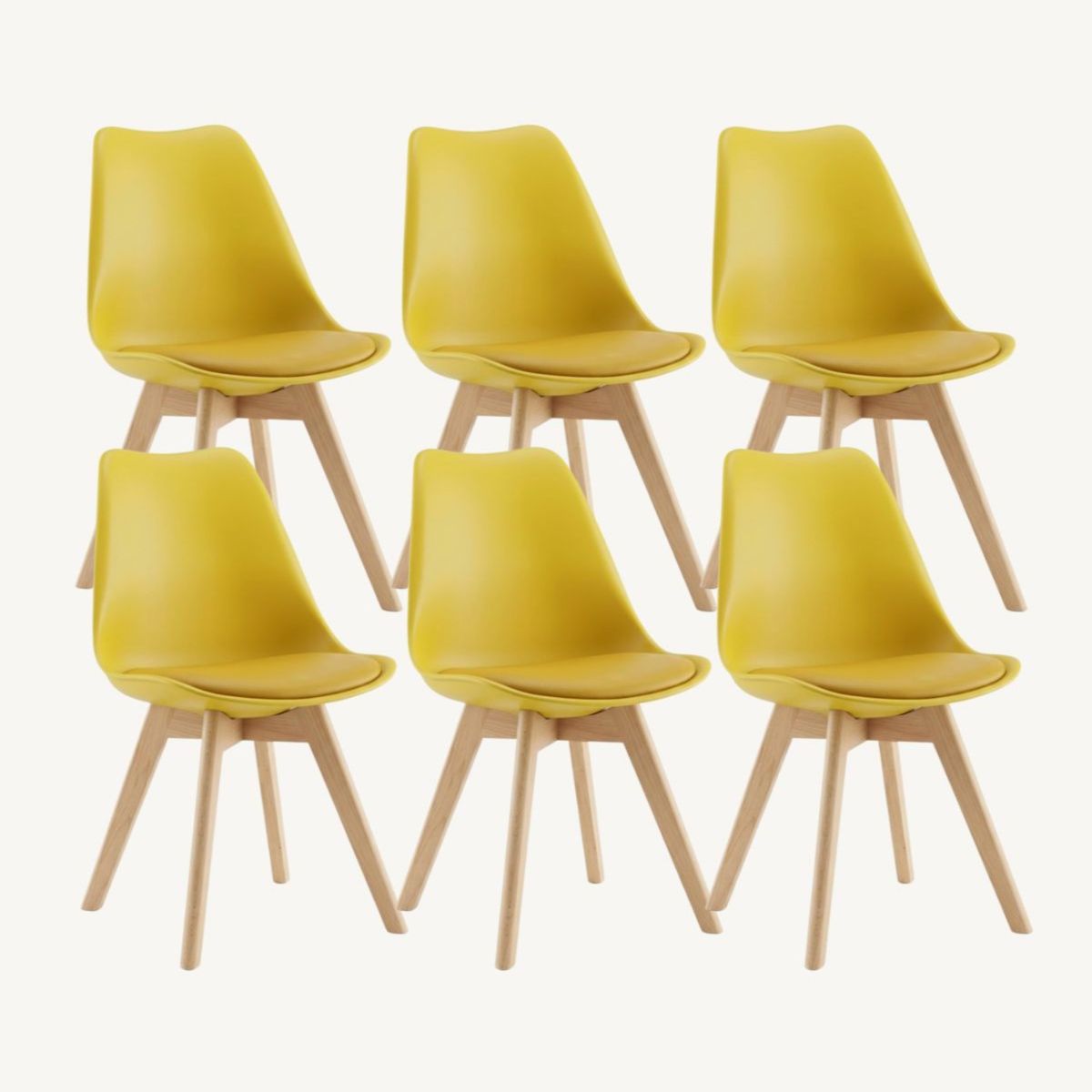 HABITA2 CHILE - Pack de 6 sillas de comedor acolchada Tulip