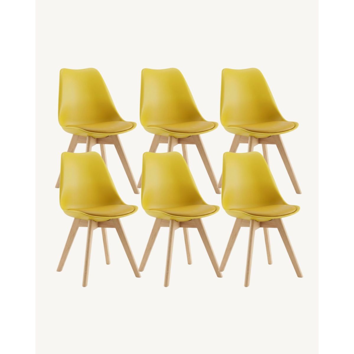 HABITA2 CHILE - Pack de 6 sillas de comedor acolchada Tulip