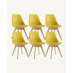 HABITA2 CHILE - Pack de 6 sillas de comedor acolchada Tulip
