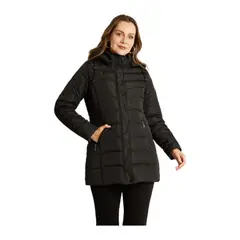 LORENZO DI PONTTI - Parka Negro Manga Larga Elasticidad Nula Con Forro Calce Normal Tela Plano