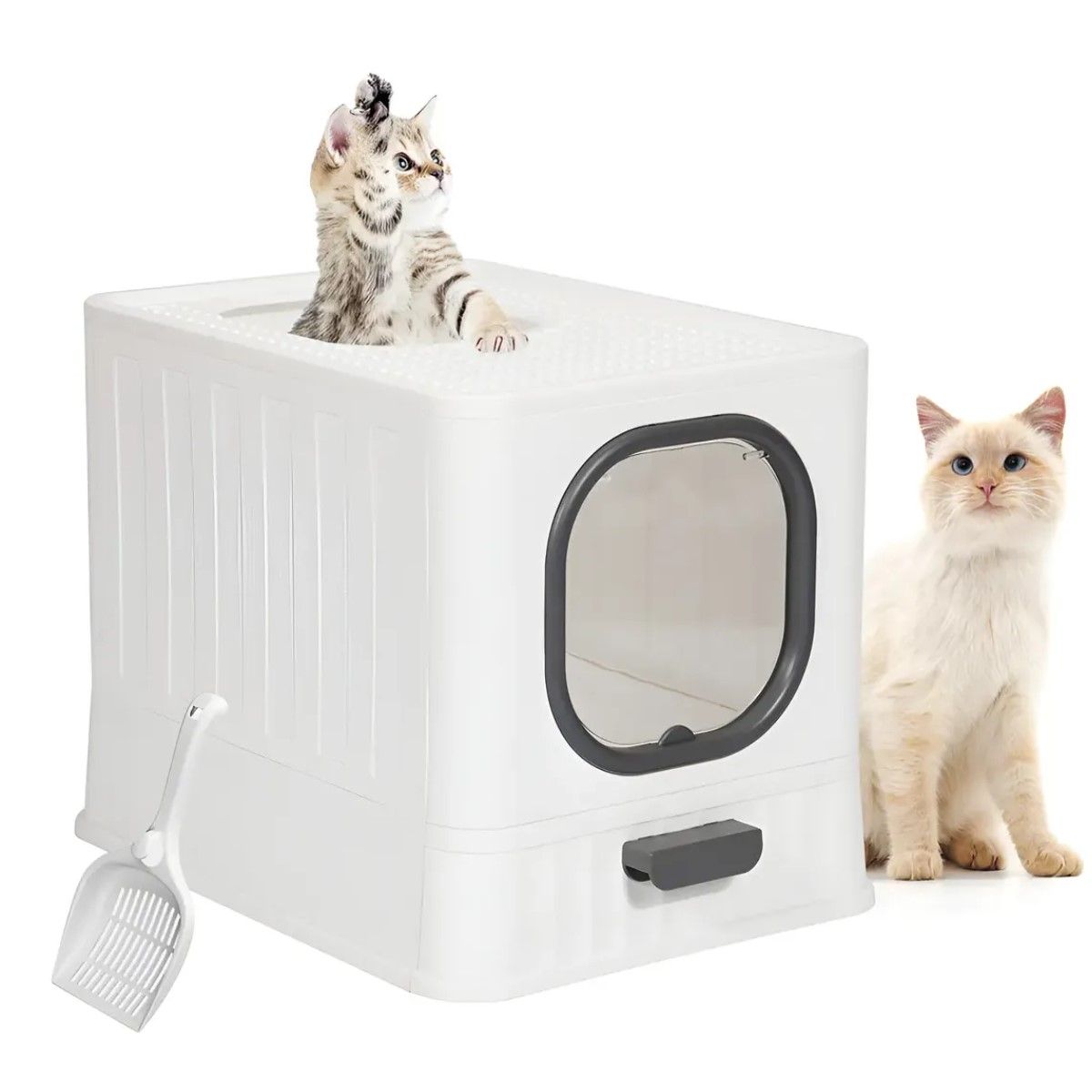GENERICO - Arenero Gato Cerrado Grande Michis Baño Sanitario Con Pala BELUG