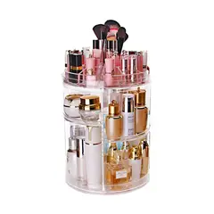 GENERICO - Organizador De Maquillaje Giratorio 360º Acrilico Transparente Ajustable