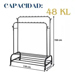 GENERICO - Perchero Organizador Colgante De Ropa Doble Color Negro