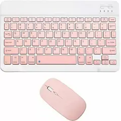 GENERICO - Kit De Teclado Bluetooth Con Ratón Soporte Teléfono tablet Color Rosado