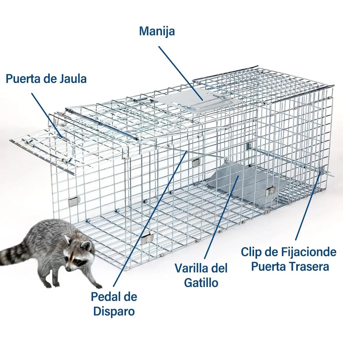 GENERICO - Trampa Jaula Corral Plegable Para Gato Conejos 94x37x34cm BELUG