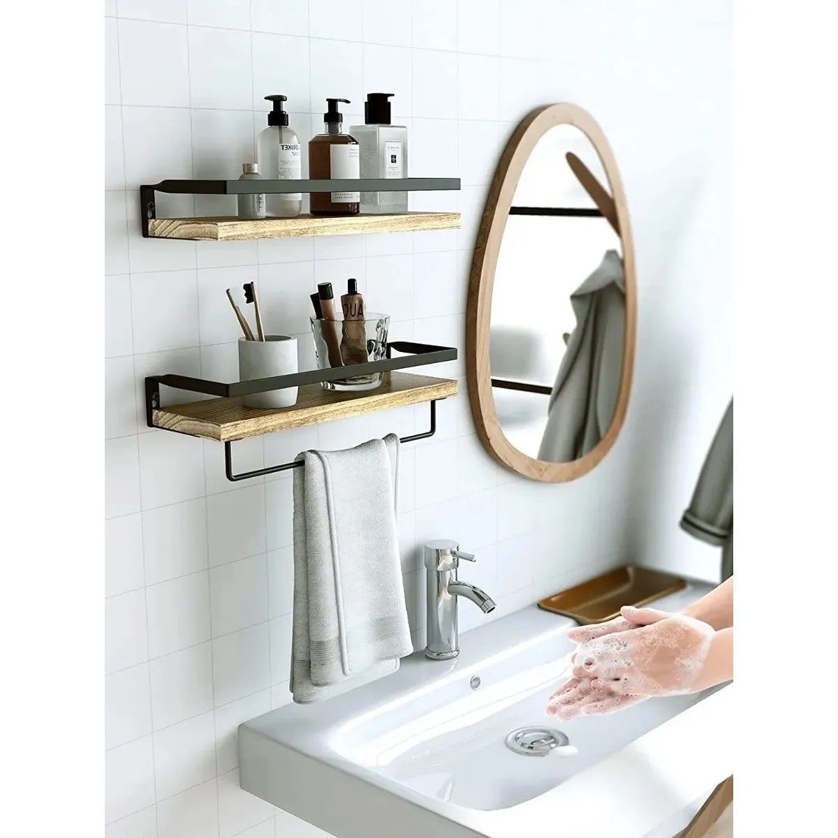 GENERICO - Repisas Flotantes De Madera Modernas Kit X2 Colores