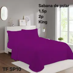 GENERICO - Sabana polar liso color 1.5plazas + funda de almohada