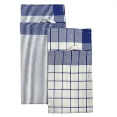 ZAHR - SET DE 2 PAÑOS DE COCINA TEJIDO 100%ALGODON AZUL