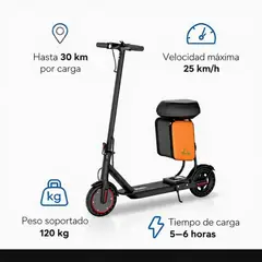 MOVI - Scooter Urbano Plegable con Asiento y Bolso de Almacenamiento Cómodo, Compacto y Versátil