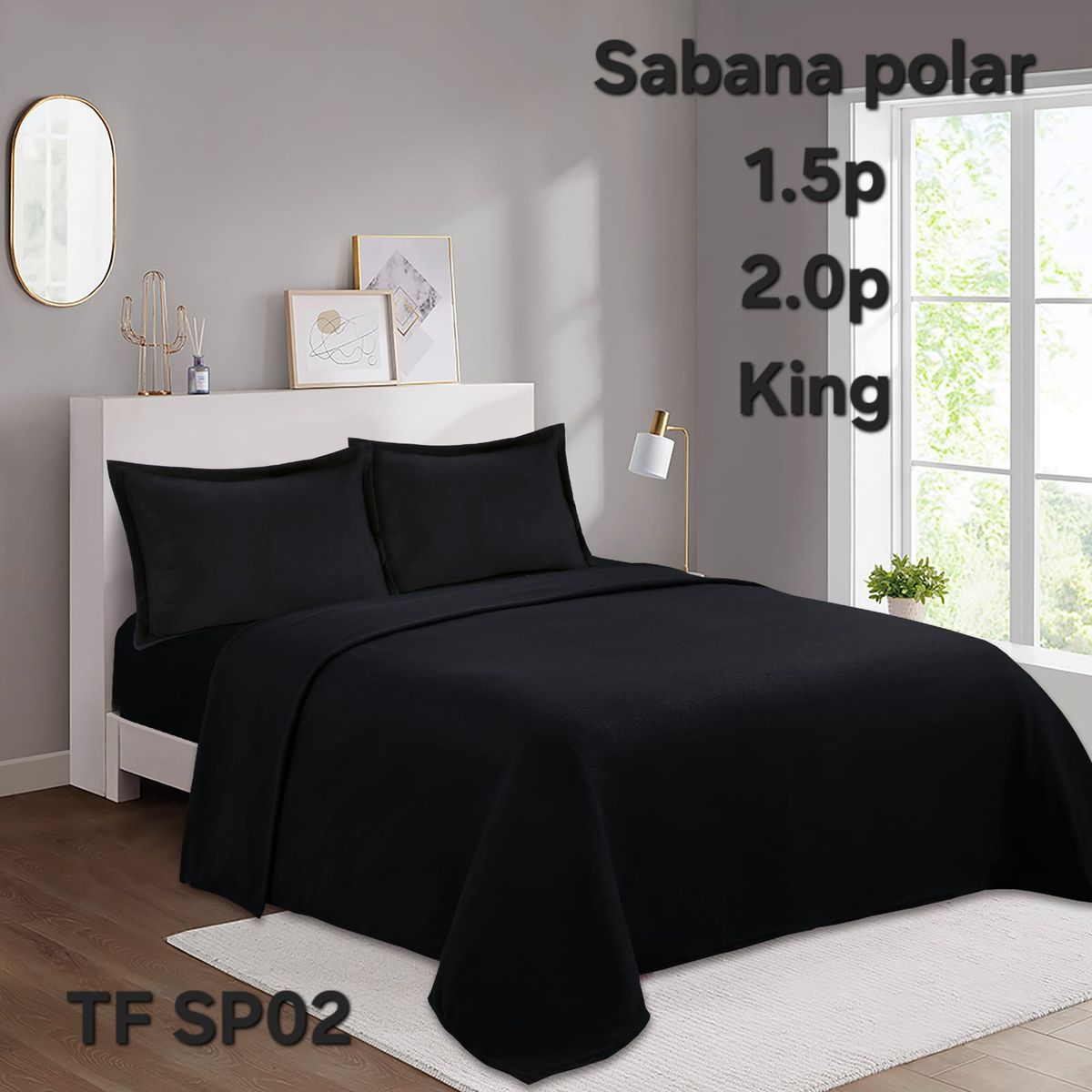 GENERICO - Sabana polar  liso color 1.5plazas + funda de almohada