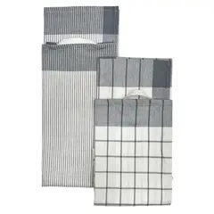 ZAHR - SET DE 3 PAÑOS DE COCINA TEJIDO 100%ALGODON GRIS