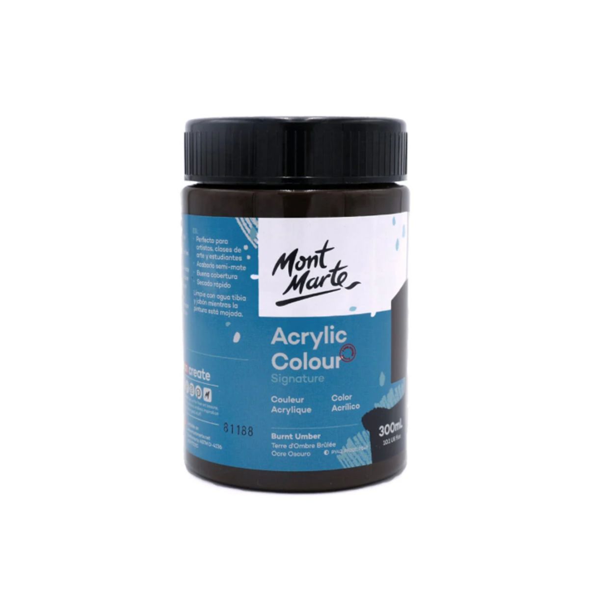 MONT MARTE - Pintura Acrílica 300ml Café Oscuro