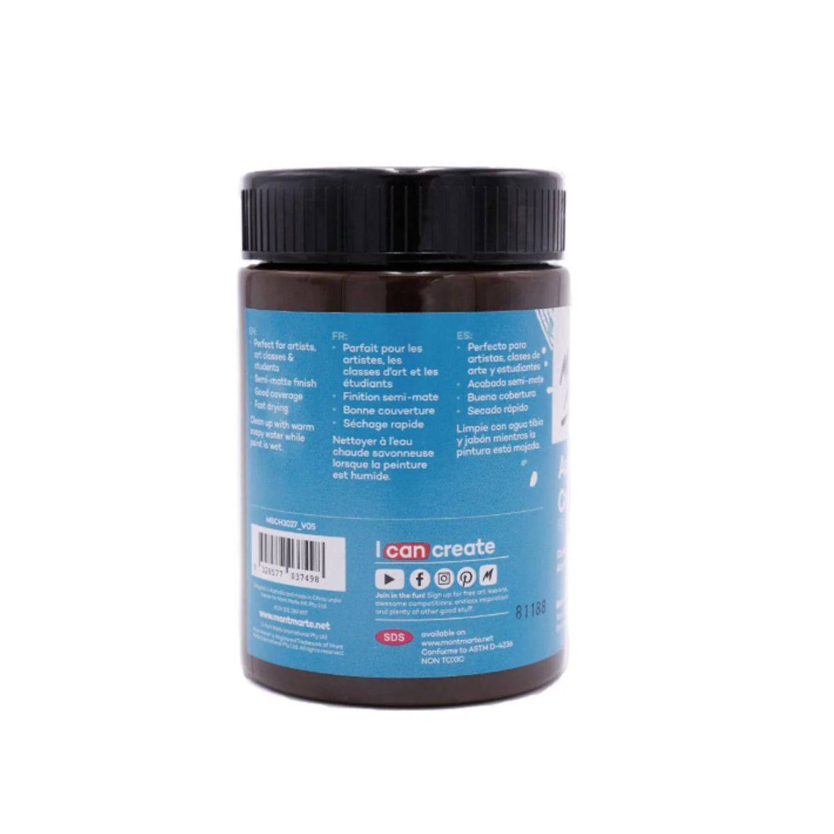 MONT MARTE - Pintura Acrílica 300ml Café Oscuro