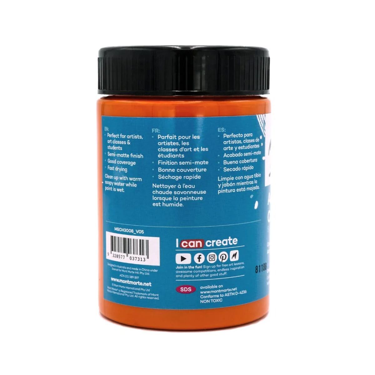 MONT MARTE - Pintura Acrílica 300ml Naranja