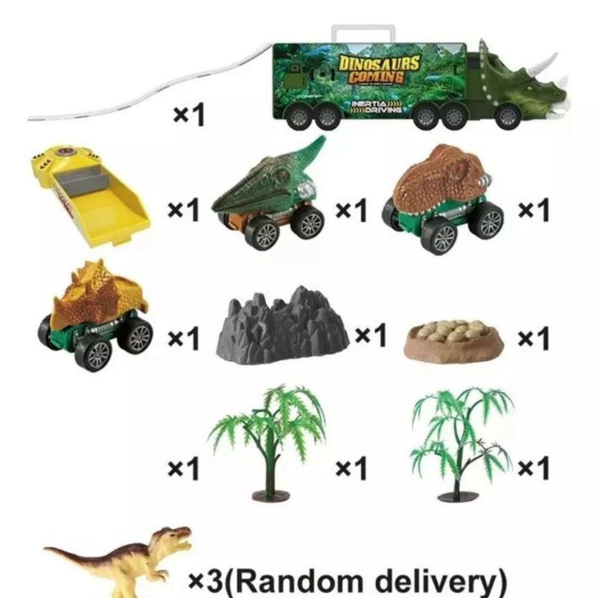 GENERICO - Camión Transporte Dinosaurios Juguete con Figuras Niños