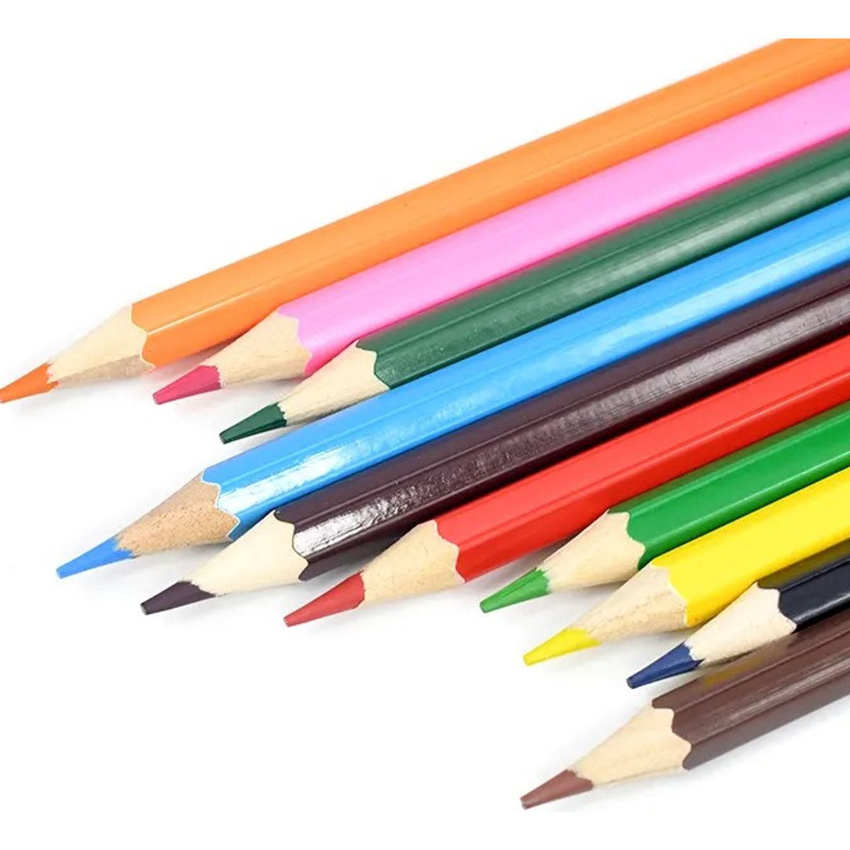 GENERICO - Set 12 Lapices Colores Surtidos Dibujo Pintura Escolar
