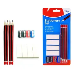GENERICO - Pack 5 Kit Lapices Grafito Sacapuntas Goma Borrador