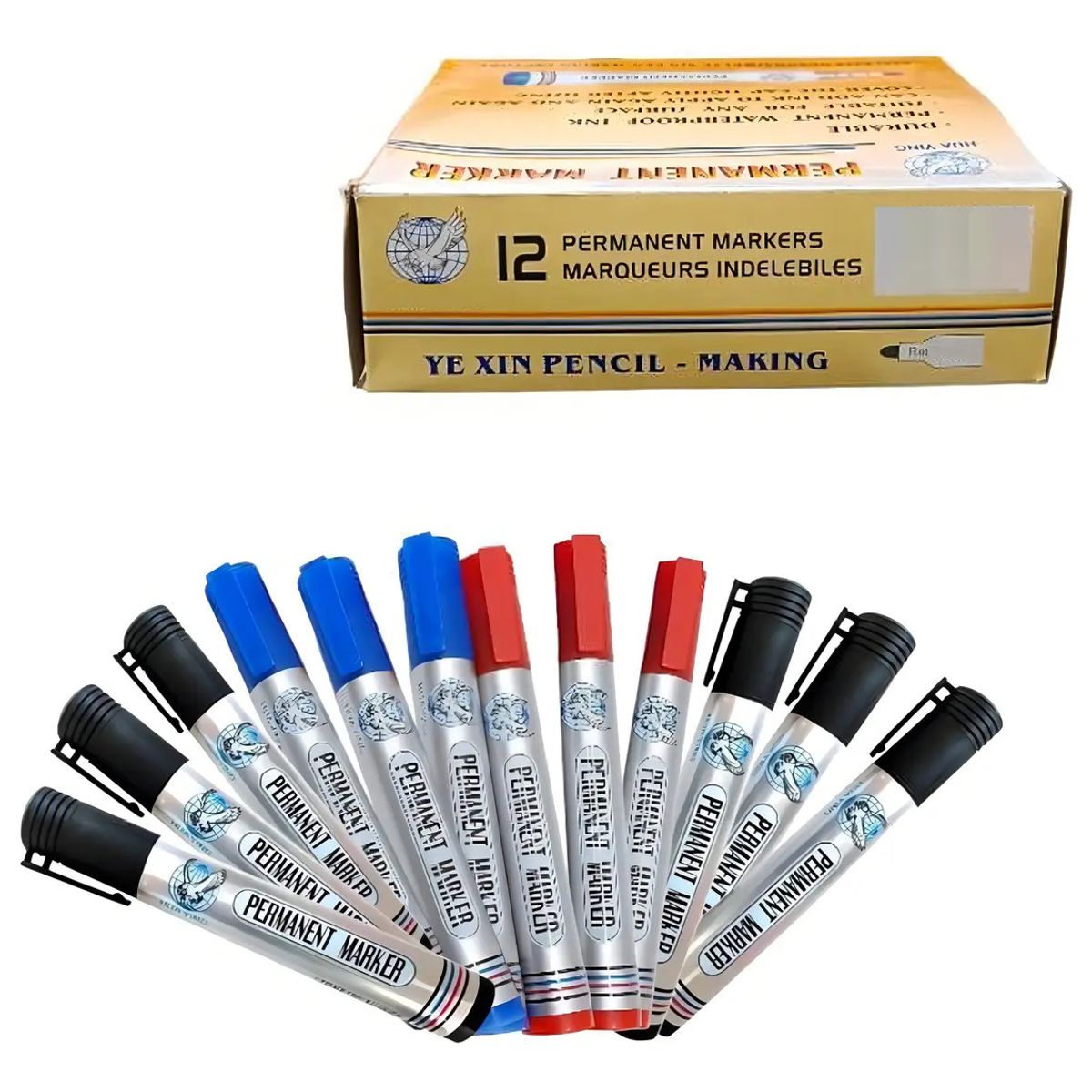 GENERICO - Caja X12 Marcador Plumón Permanente Surtidos Plumones