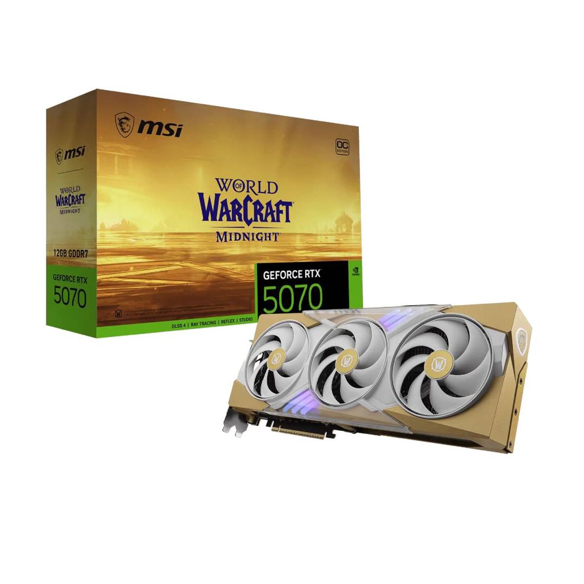 MSI - Tarjeta de Video RTX 5070 12G WoW MIDNIGHT LIGHT EDITION OC