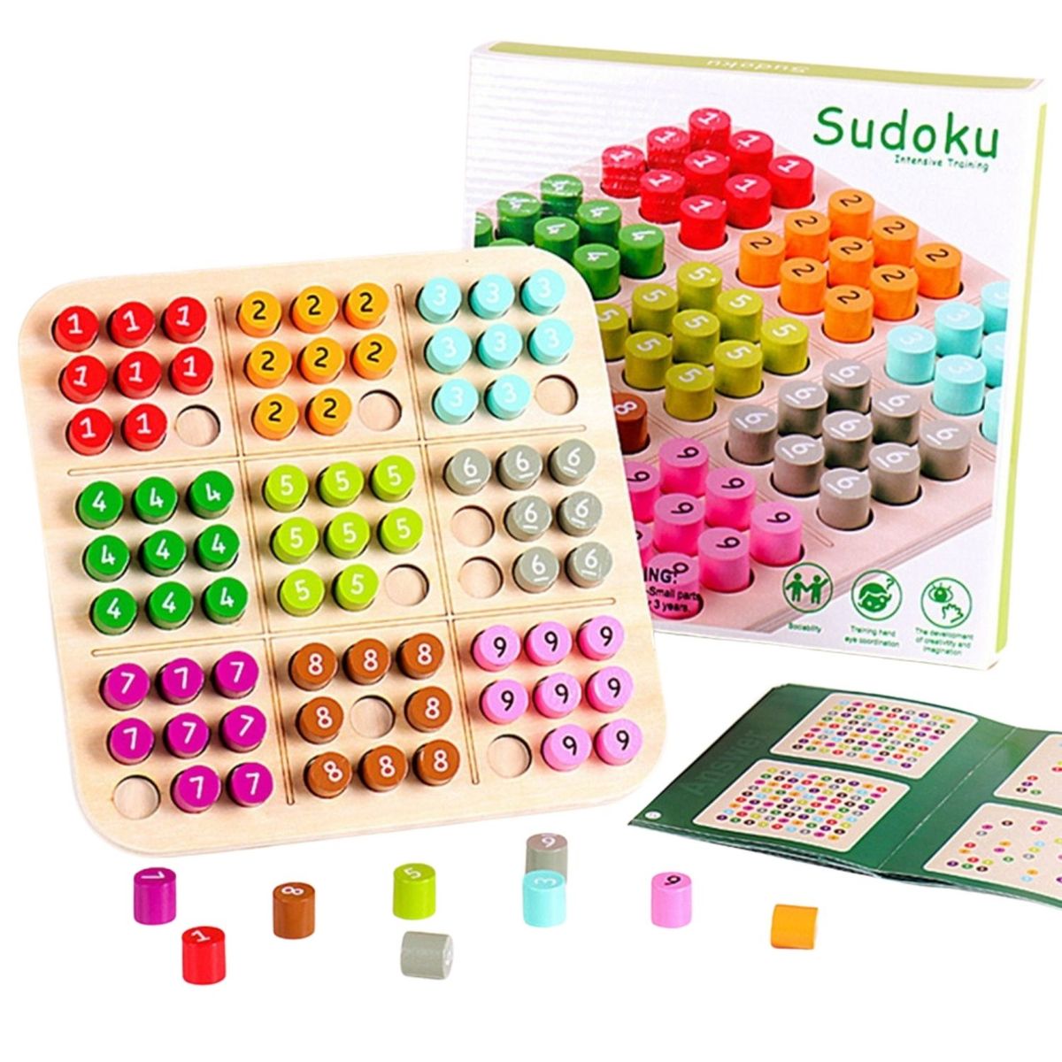 GENERICO - Sudoku de Madera Colorido para Niños